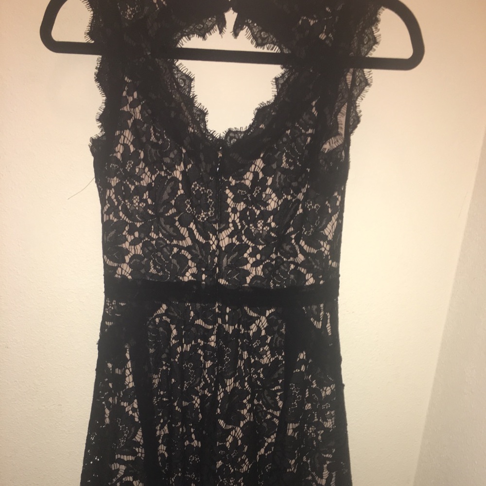 Black and Cream Lace Dress